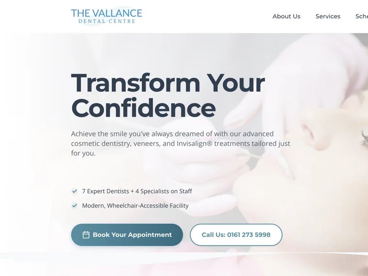 The Vallance Dental Centre website