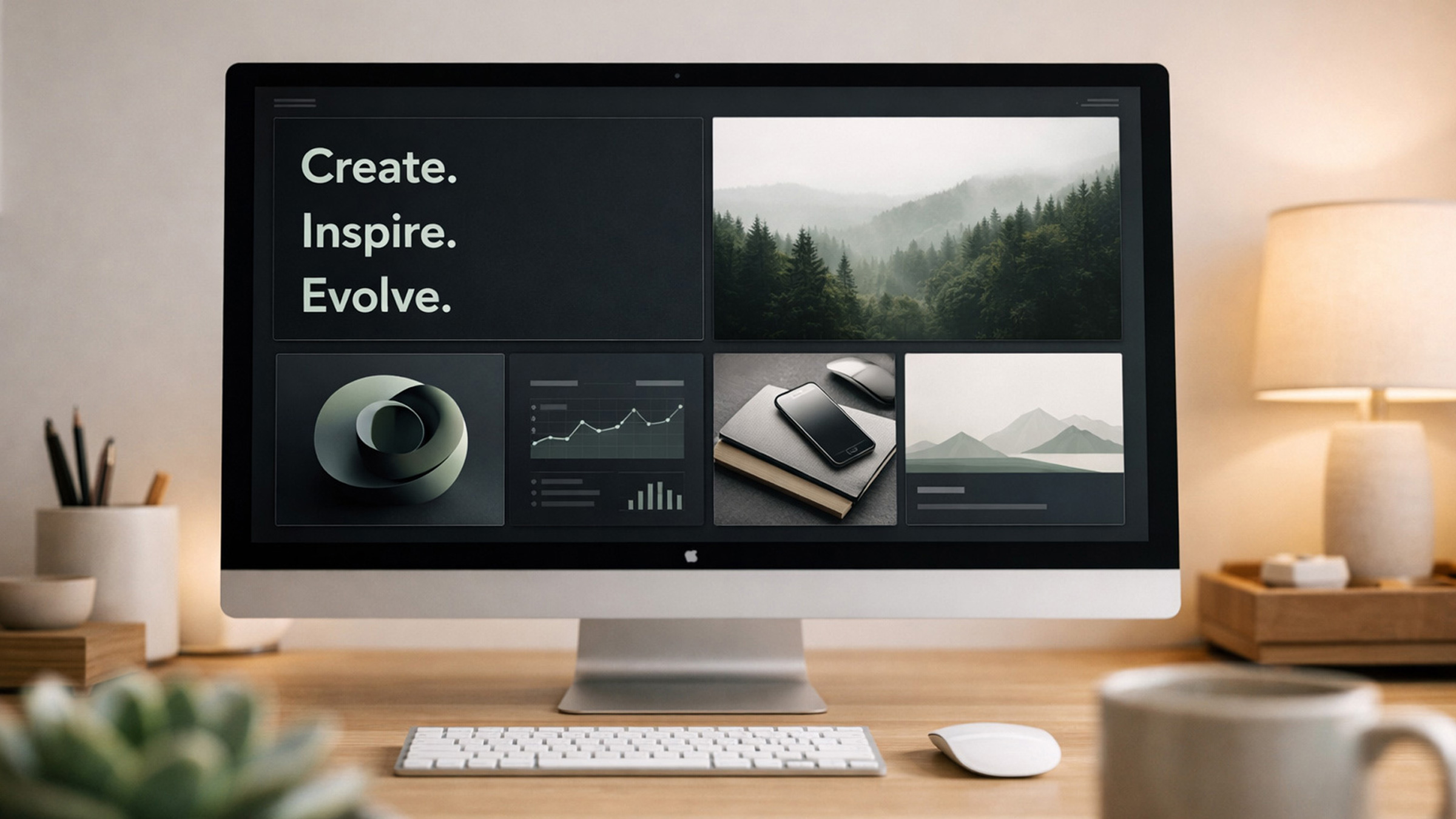 Modern web design trends 2026 displayed on a designer's monitor in a clean workspace