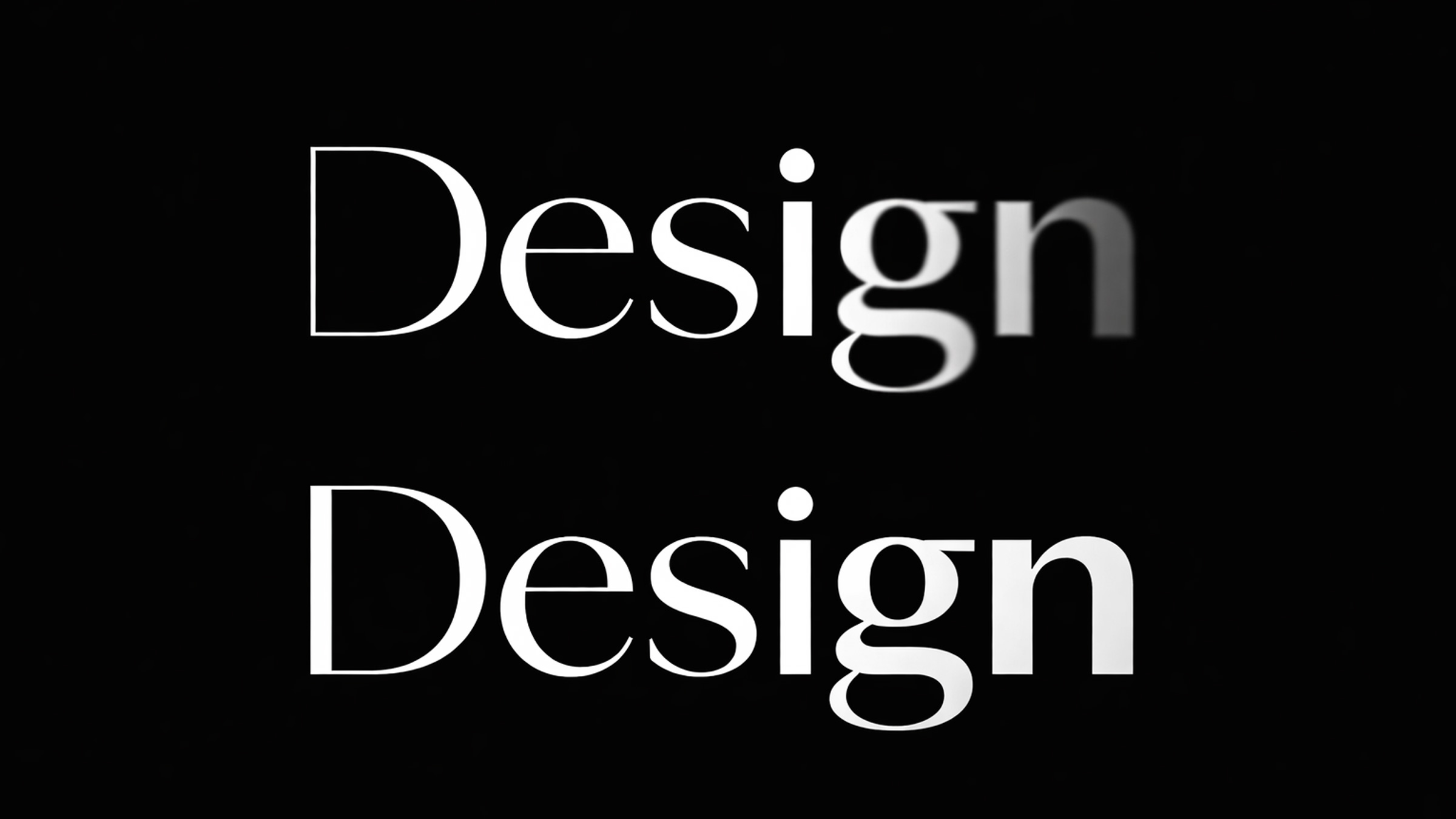 Kinetic typography example showing variable font weight transitions on a dark background