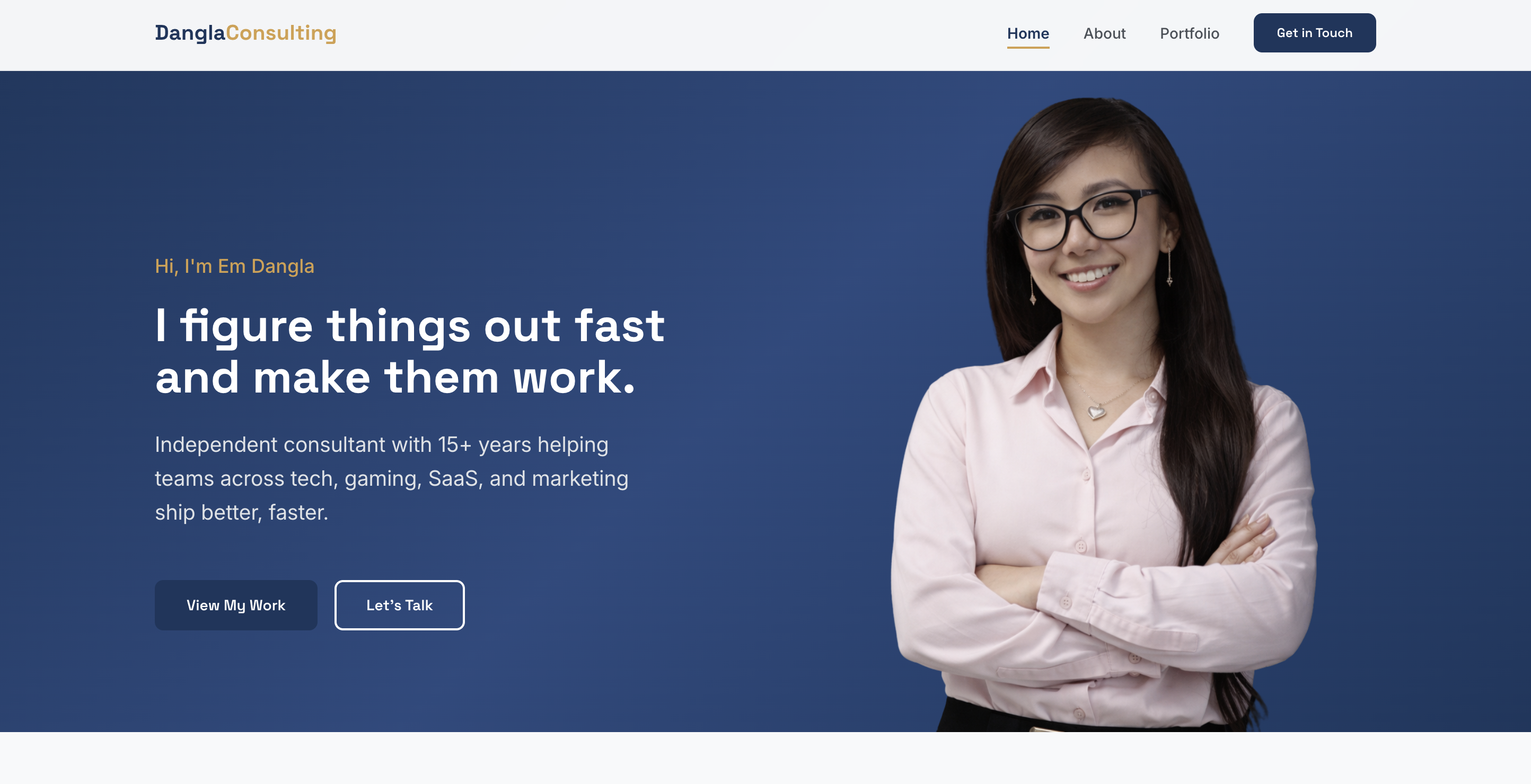 Dangla Consulting portfolio website for operations and project management