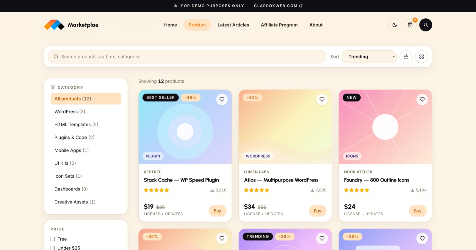 Marketplae About page with brand story