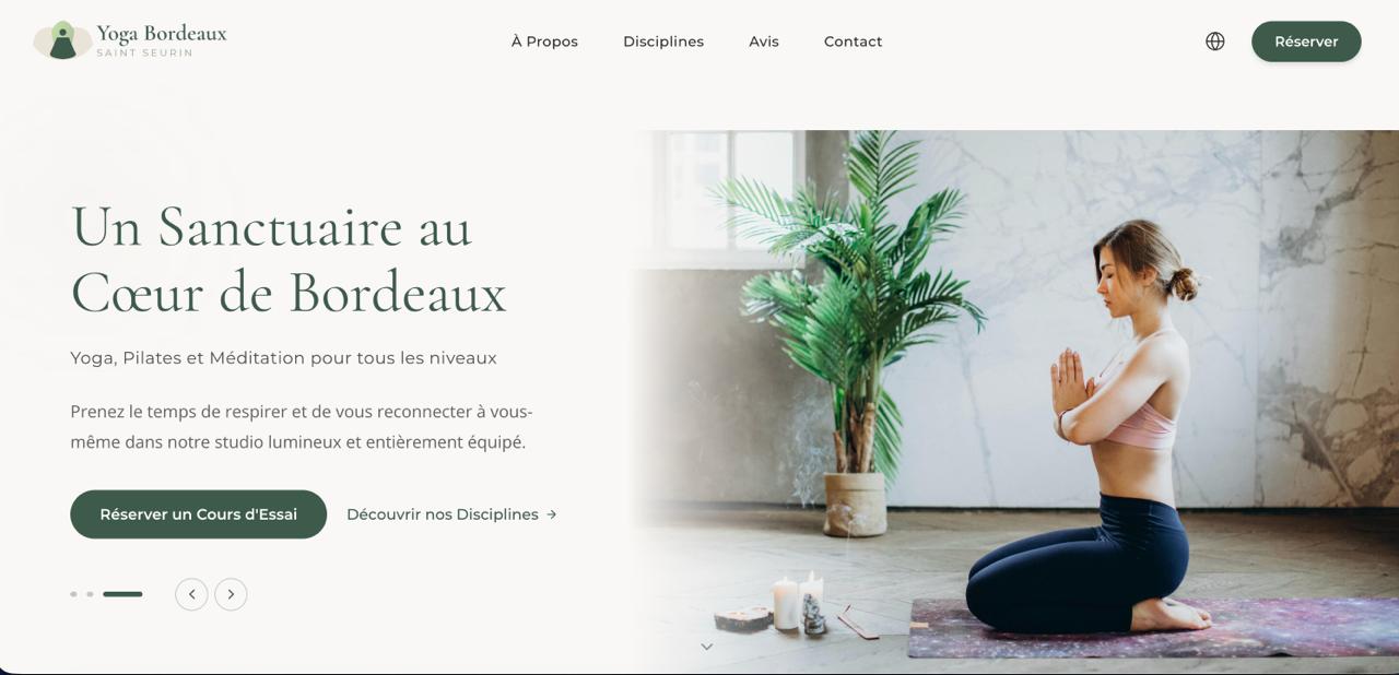Yoga Bordeaux studio website