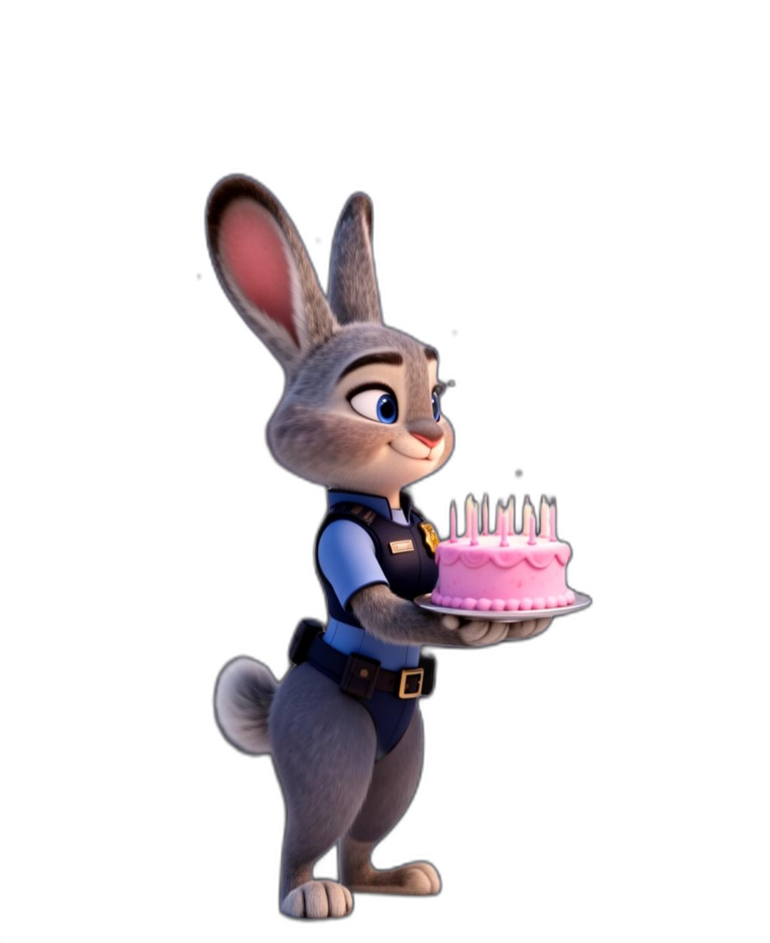 Judy holding a cake